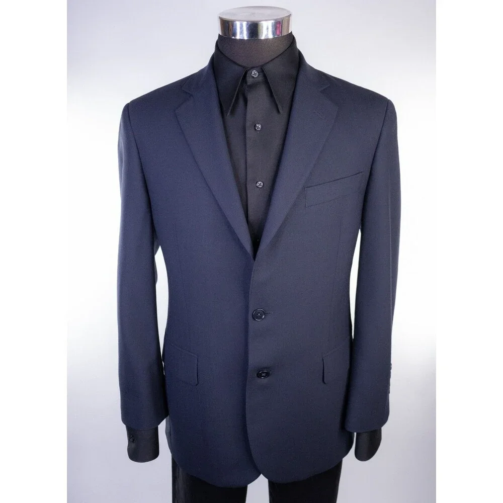 Brooks Brothers 346 Blazer Sport Coat Sz 40S Wool Solid Blue Two Button Jacket